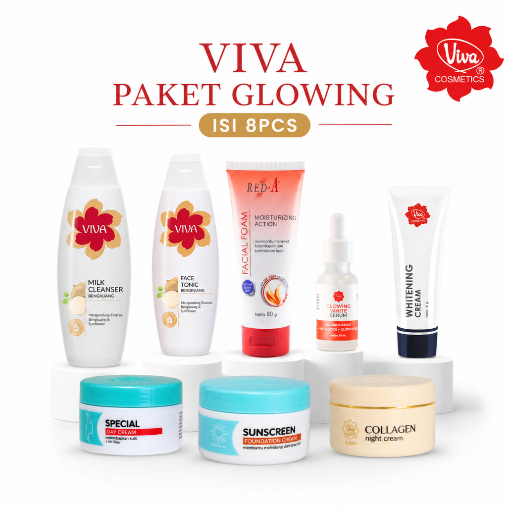 BPOM VIVA PAKET DAILY KOMPLIT PERAWATAN  MUKA JERAWAT FLEK BANDEL ISI 8PCS