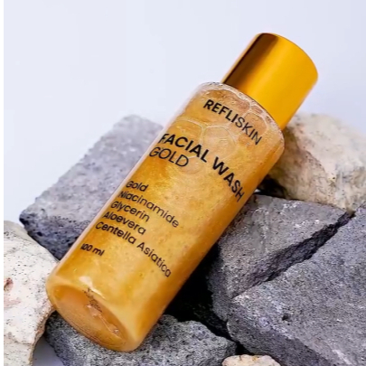 Refli Skin Facial Wash Gold 24K - Refli Skin Facial Wash Blemish Acne / Sabun Wajah L Glow Original 