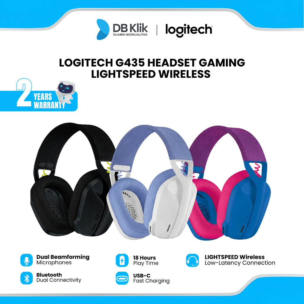 Logitech G435 Headset Gaming Lightspeed Wireless - G435