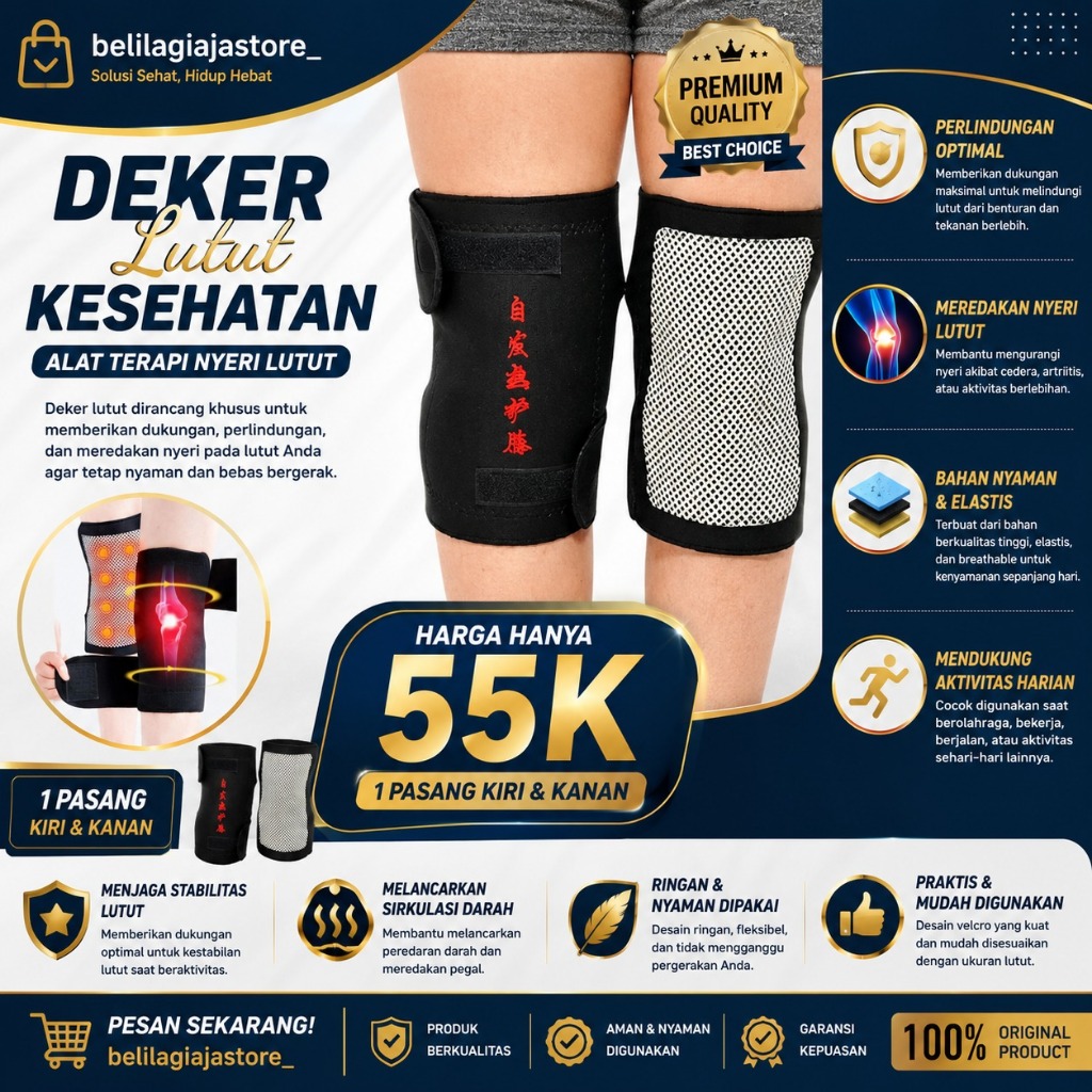 Decker Lutut Nyeri Sendi Terapi Magnetik Pemanas Lutut Kesehatan Olahraga