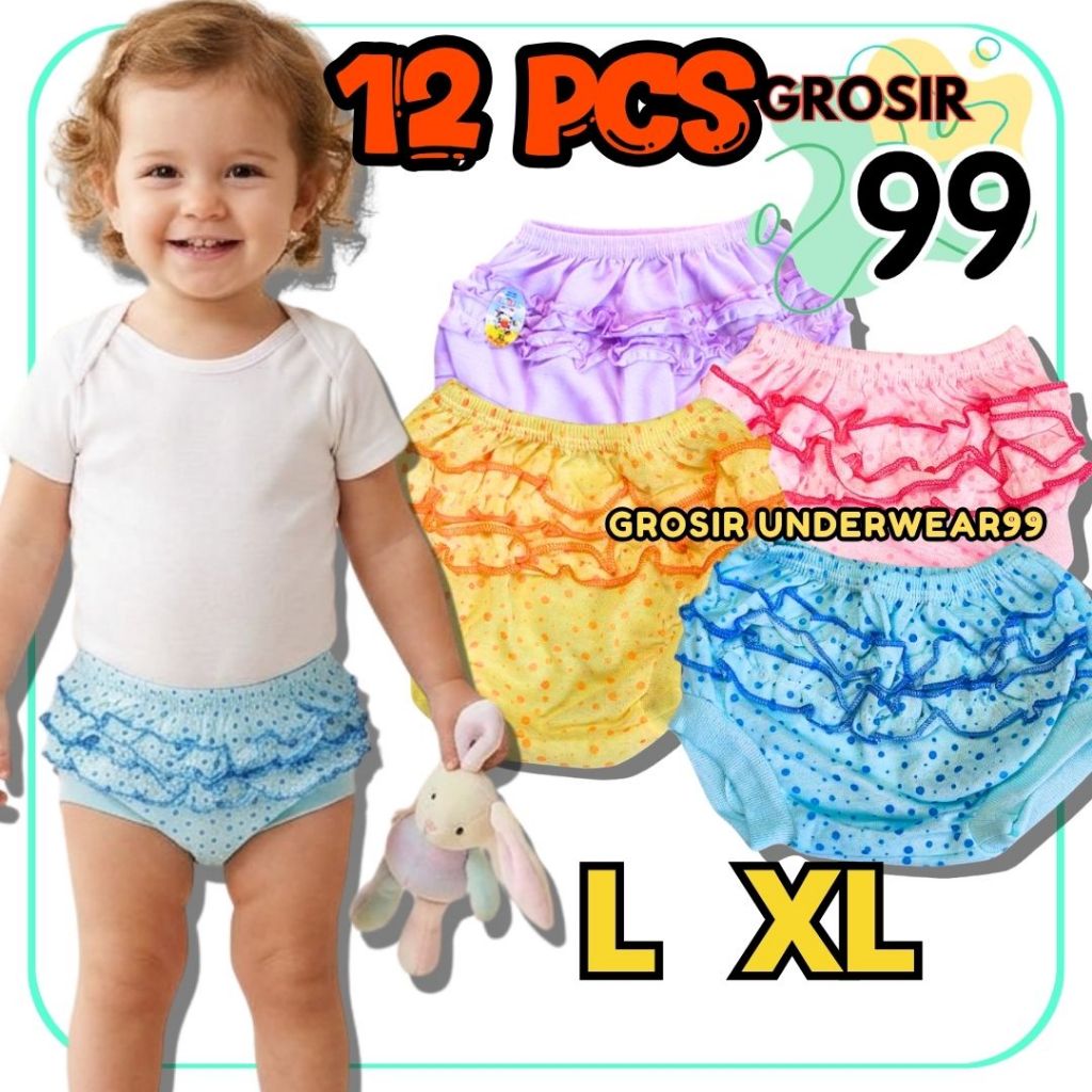 TERLARIS ISI 12 PCS Celana Pop Rempel MHL Anak Cewek/ Short Pants Kids Pendek Ukuran L XL GROSIR99