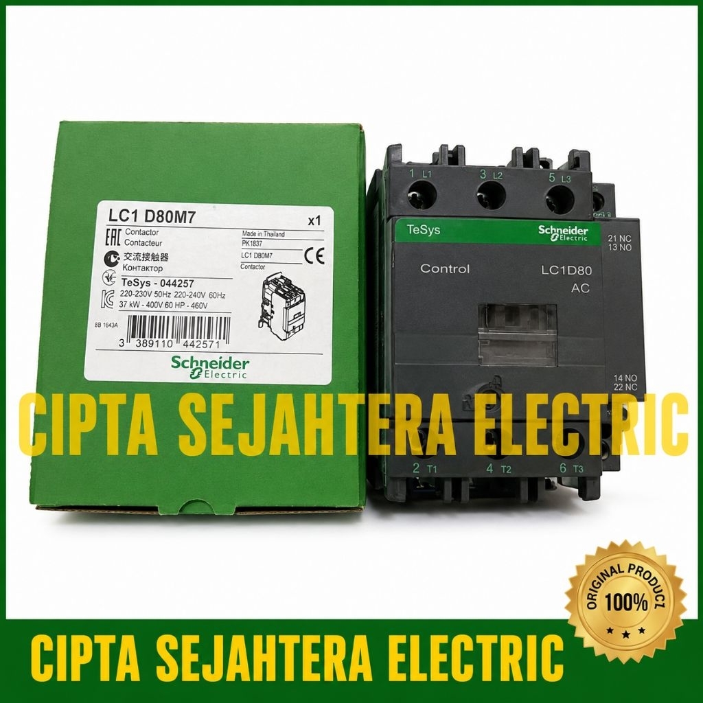 Contactor Schneider LC1D80M7 /LC1D80 / Kontaktor LC1 D80M7