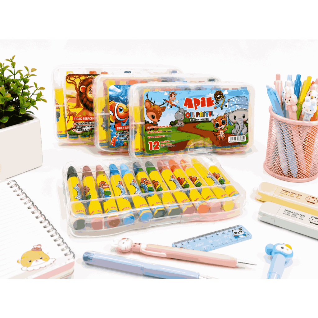 Crayon Besar 12 Warna / Oil Pastel / Krayon Set Murah Anak Anak Lucu