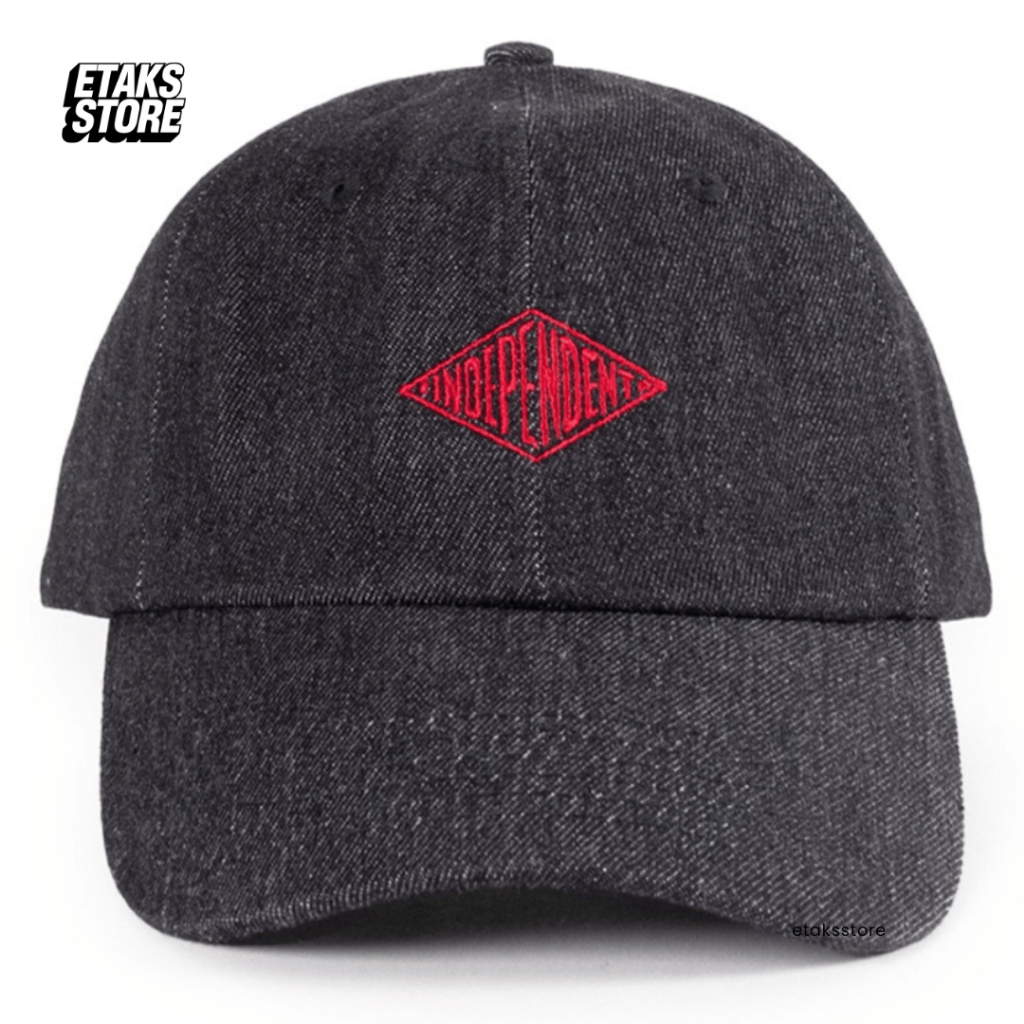 Topi Independent Summit Denim Dad Cap Black | Skateboard Snapback Strapback Trucker | Original Resmi