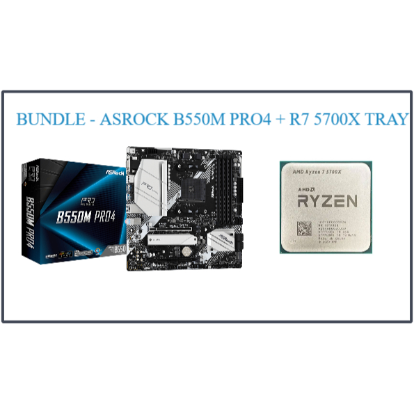 BUNDLE - MOTHERBOARD ASROCK B550M PRO4 + RYZEN 7 5700X TRAY