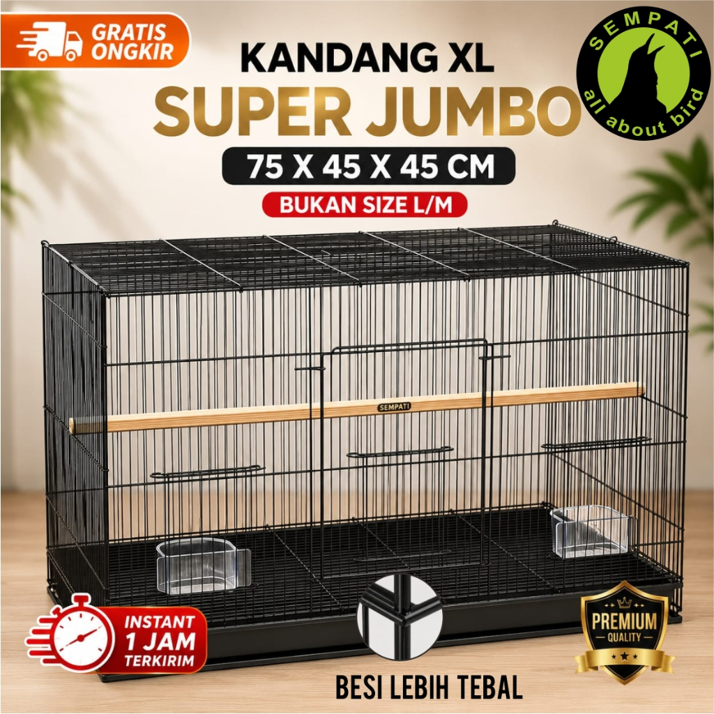 SEMPATI KHUSUS TERKIRIM 1 JAM INSTAN GRAB GOJEK SEMPATI Kandang Umbaran Jumbo XL 76x47x46cm Kandang 