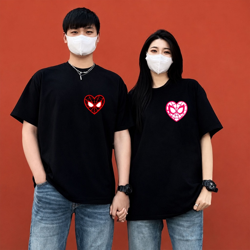 Kaos Couple Spiderman Baju Couple Pasangan Spiderman & Spidergwen Tshirt Premium