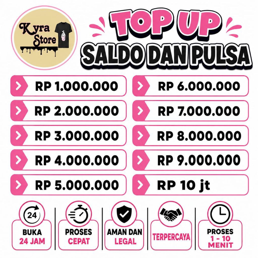 ISI ULANG SALDO DAN PULSA 1 JUTA SAMPAI 10 JUTA