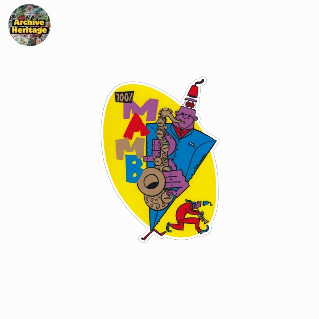 sticker Mambo Sax retro vintage logo surfwear diecut stiker