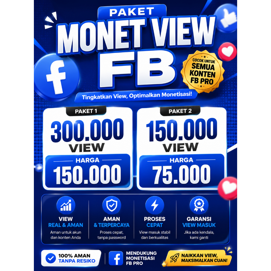 TERMURAH PAKET VIEW FB MONET MURAH DAN PERMANEN
