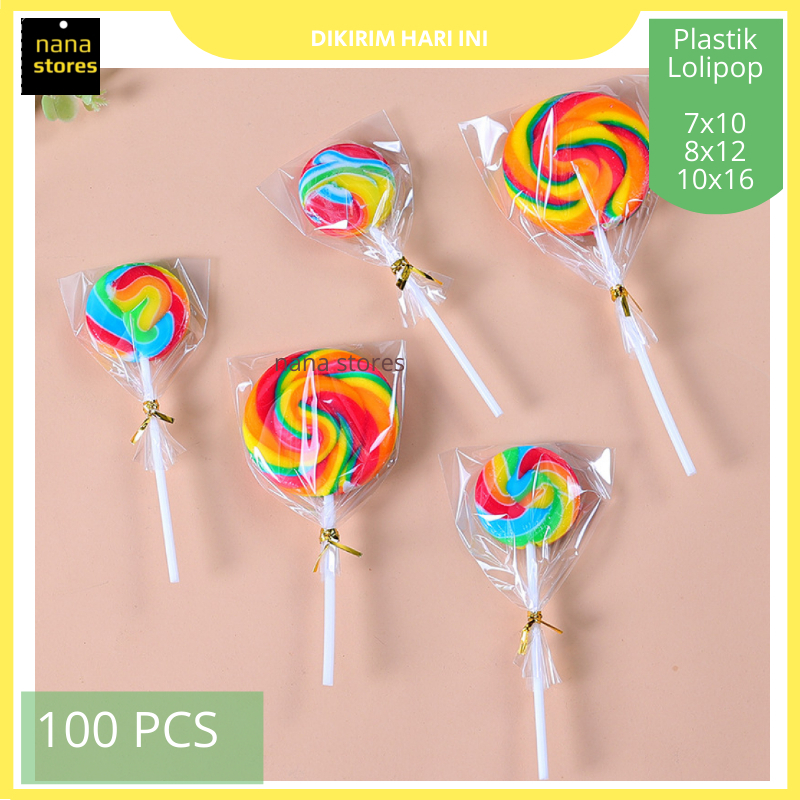 Plastik Bungkus Lolipop Isi 100 Pcs, Kemasan Lolipop Permen Anak