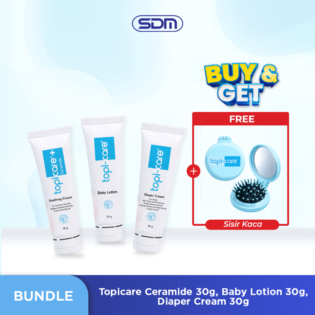 Topicare Travel Series (Topicare + Ceramide Soothing Cream, Topicare Diaper Cream, Topicare Baby Lot