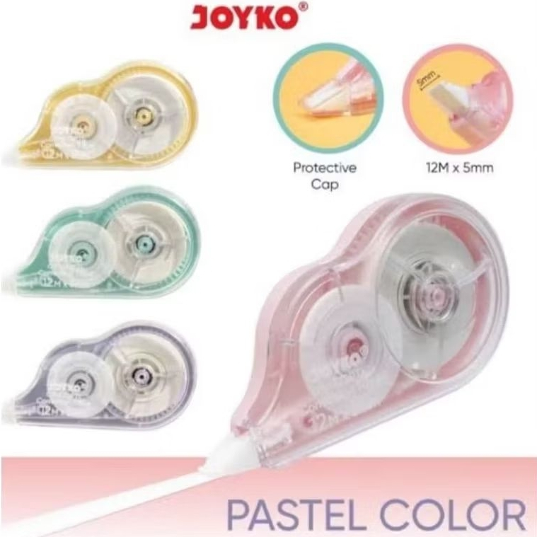 TIPE EX KERTAS / TIPE EX PITA JOYKO CT522 WARNA PASTEL