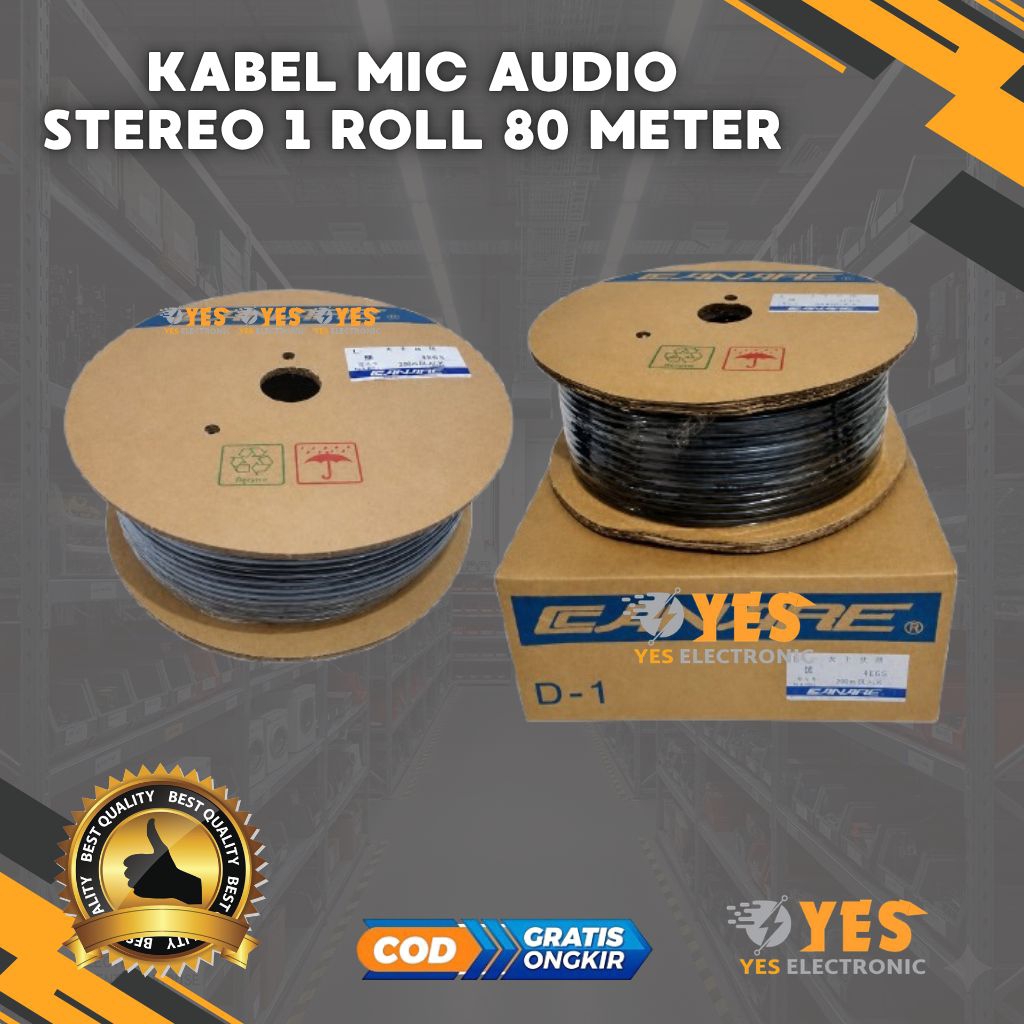 KABEL MIC STEREO 1 ROLL PANJANG 80METER L2T-2S/KABEL AUDIO STEREO 80M BISA DI SOLDER/ KABEL CANARE 1