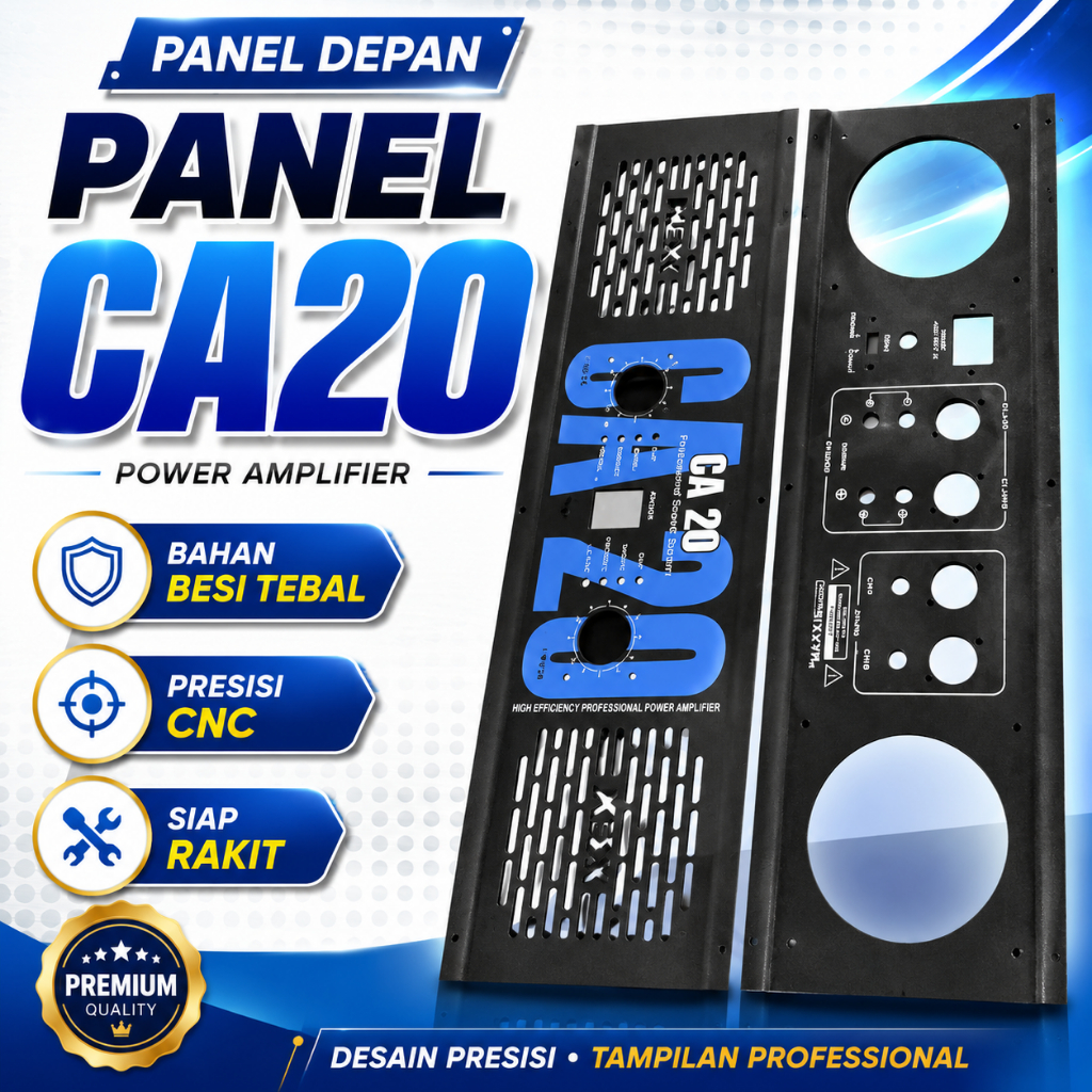 Panel Depan Power Amplifier CA20 Besi Tebal