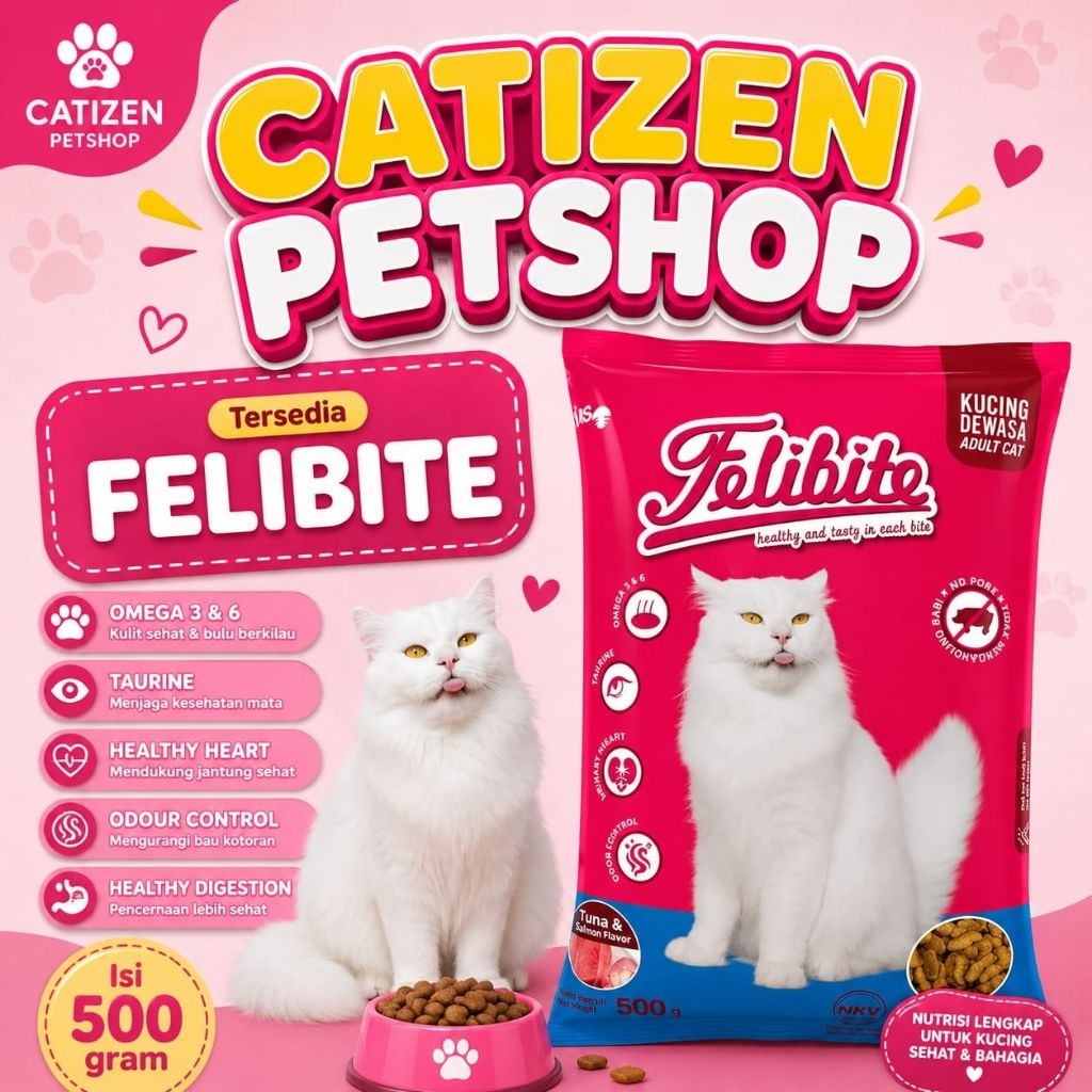 FELIBITE. FELIBITE ADULT. FELIBITE RASA TUNA & SALMON. FELIBITE ADULT 500 GRAM