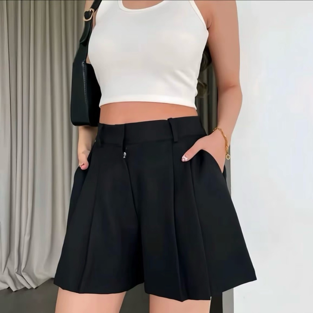 Loovena - CELANA PENDEK V2 HIGHWAITS KOREAN STYLE/SHORT PANTS VS