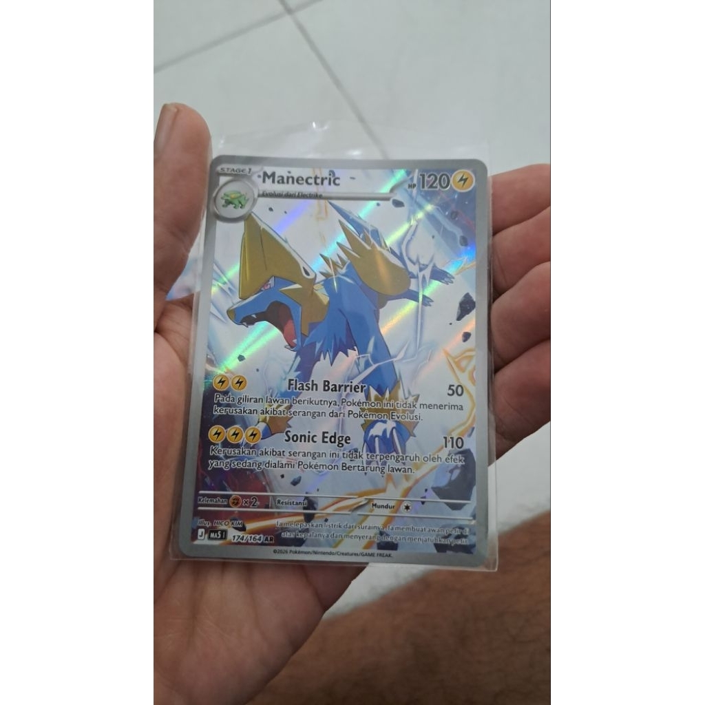 Kartu Pokemon AR Manectric Bonus Kartu Promo Slowpoke [Ancaman Bayangan]