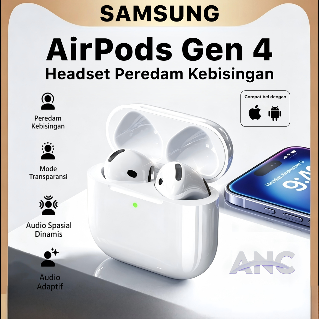 SAMSUNG AirPods GEN 4 ANC Wireless Bluetooth Earphone TWS Mini Earbuds Headphone With Pop Up Animati