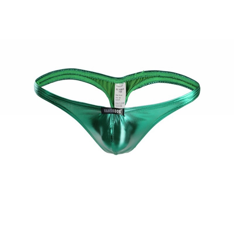 VANSKOOS Men Thong CD Celana Dalam Pria Metalic Thong Hijau VS10E