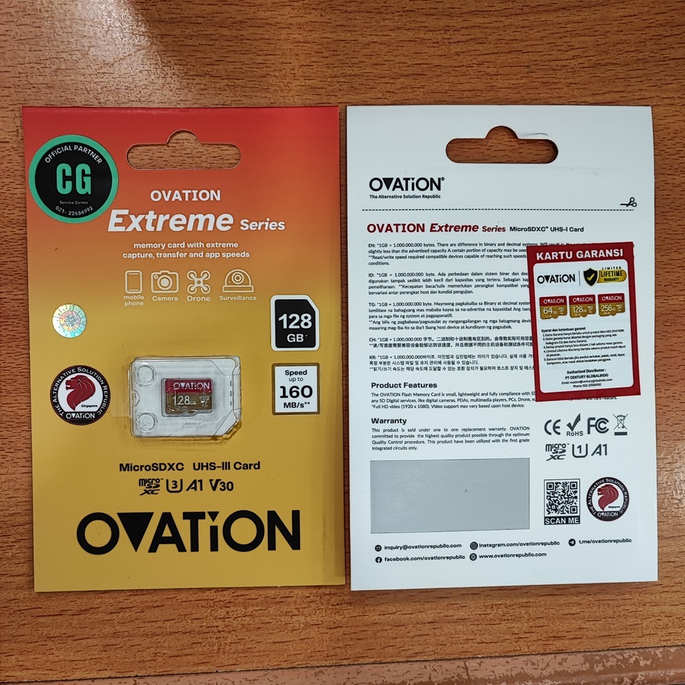 Ovation MicroSD Extreme 128GB 256GB 512GB for Switch Handphone Tablet Camera