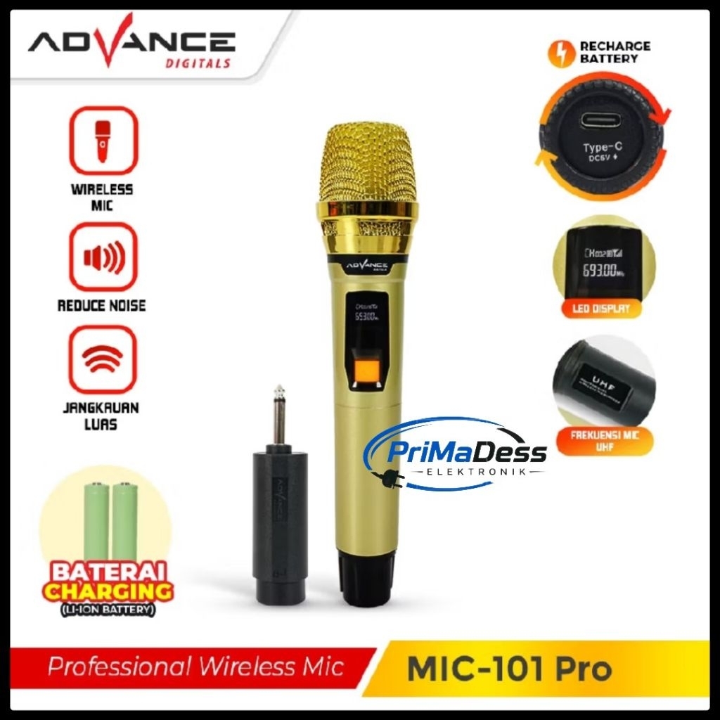 Mic Wireless Advance 101 Pro | Microphone Wireless Advance 101 Pro