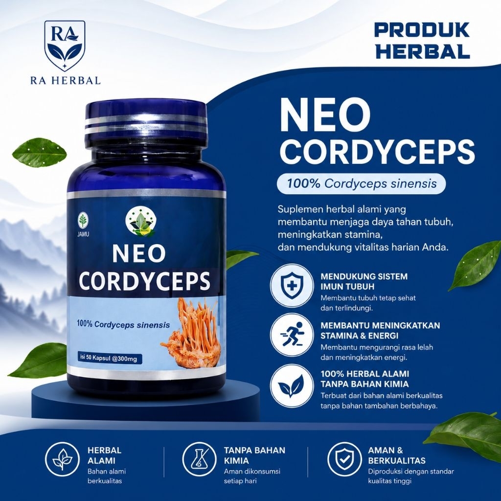 Neo Cordyceps 100% Cordyceps Sinensis Suplemen Herbal Alami