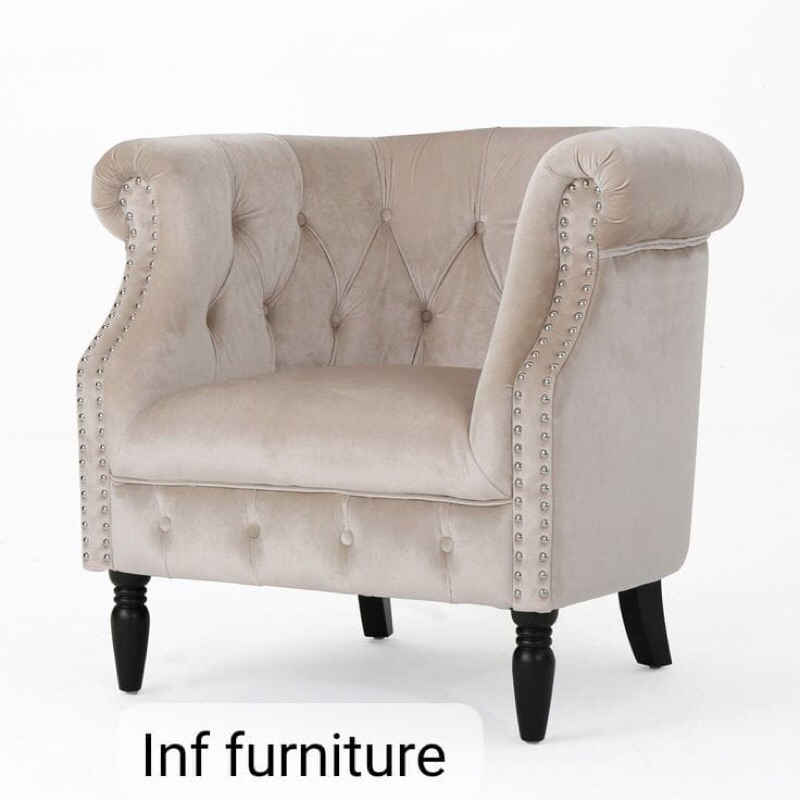 sofa single Chesterfield bludru mewah