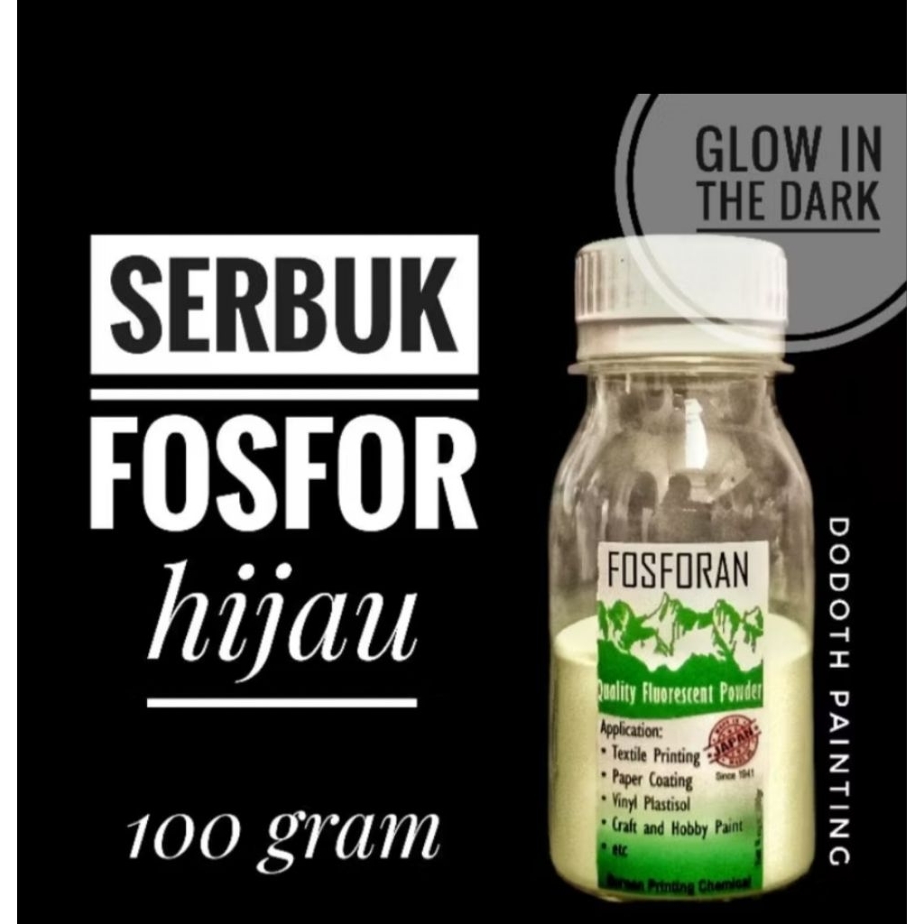 SERBUK FOSFOR GLOW IN THE DARK HIJAU 100 GRAM