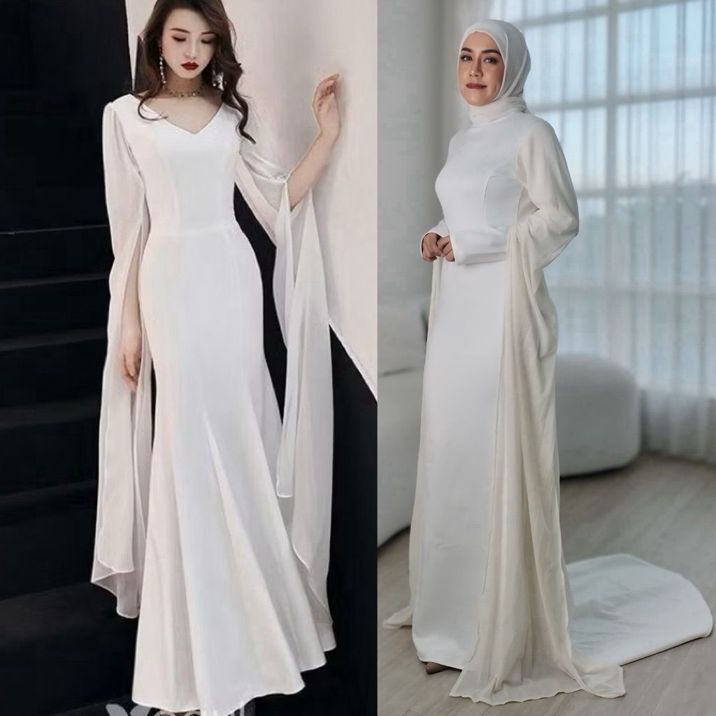 gaun pesta, dress party, gaun akad muslimah, gaun simple