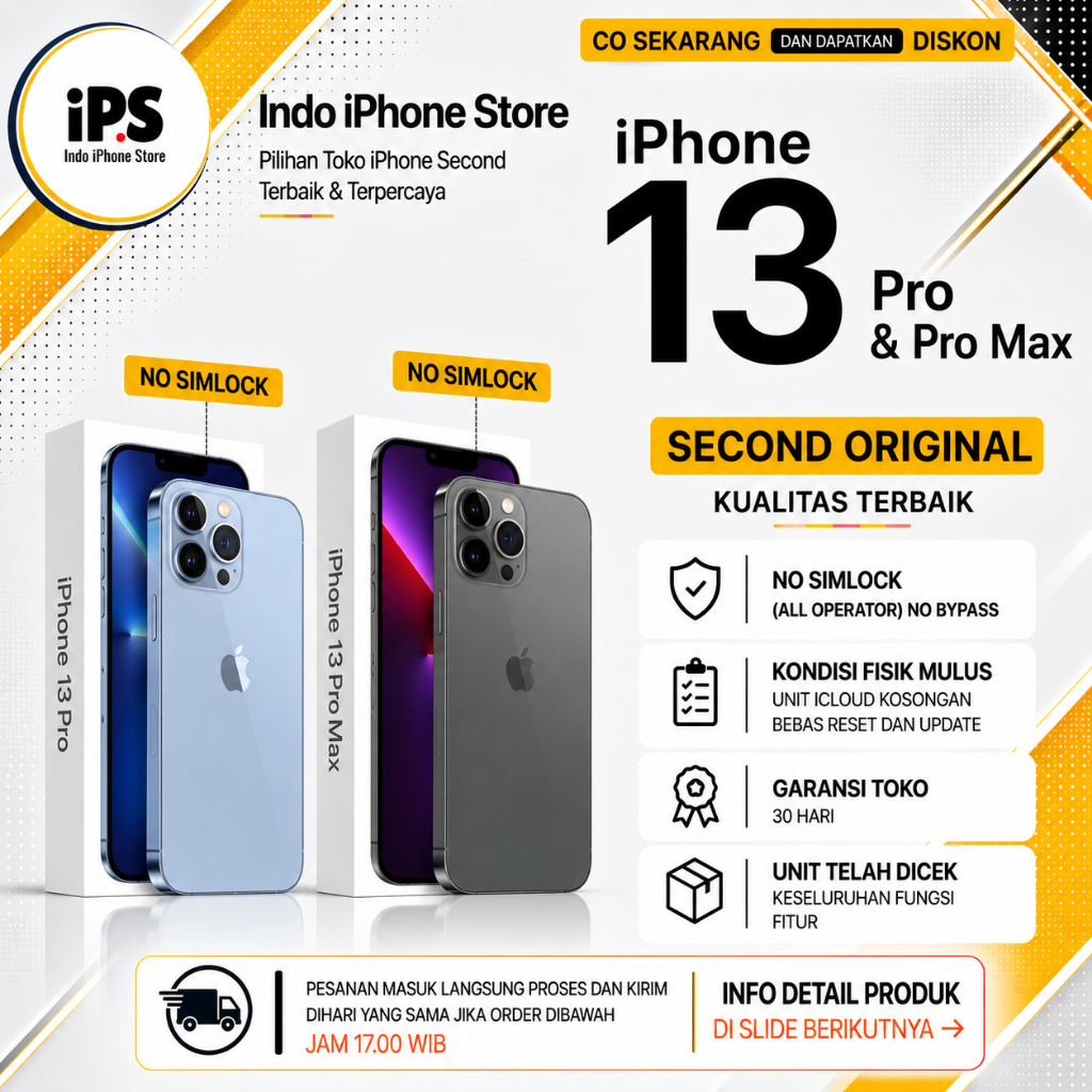 PROMO HEBAT IP 13 Pro/ 13 Pro Max 128GB 256GB Second Inter Fullset LCD ORI 100 Good Condition No Min