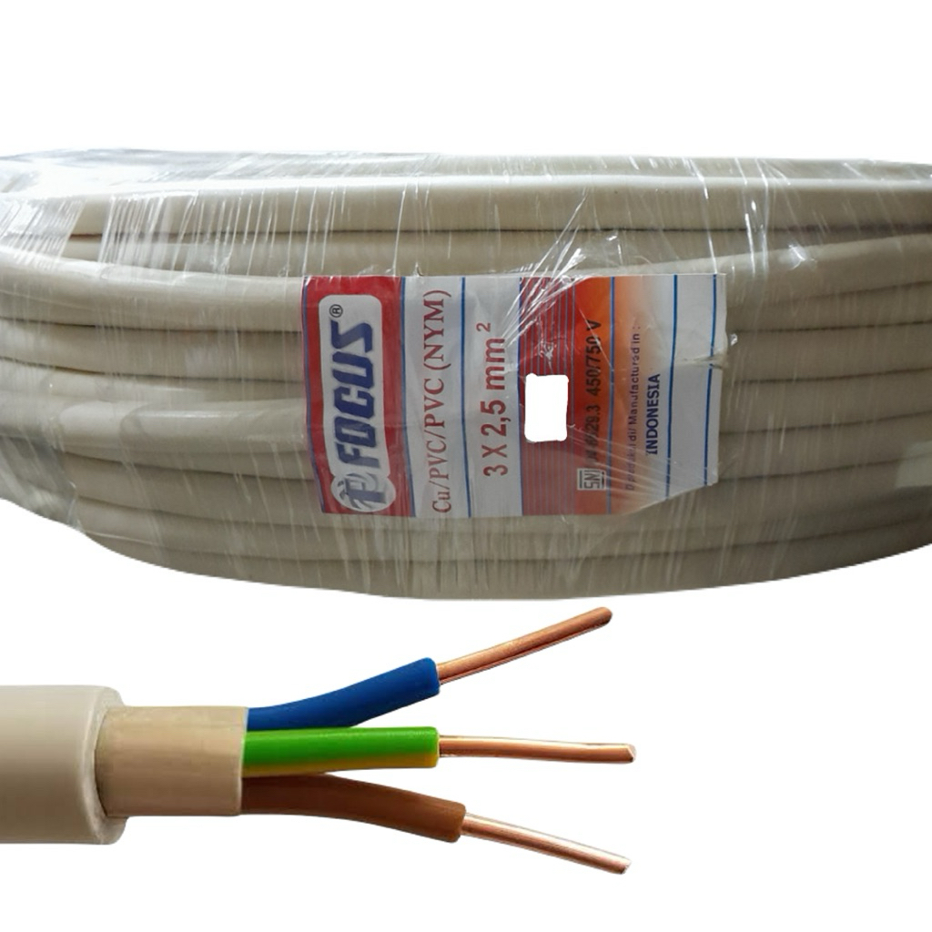 Kabel NYM 3x2,5 Focus Meteran - Kabel Listrik Batangan NYM 3 x 2,5