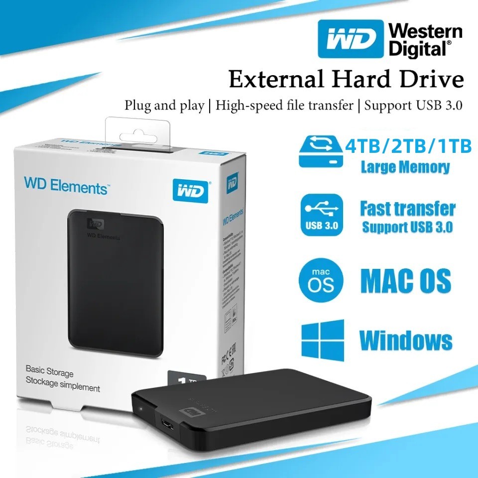 WD Original hardisk Eksternal 2.5" 4TB/2TB/1TB Hard Drives USB3.0 External Hard Drive portable HDD H