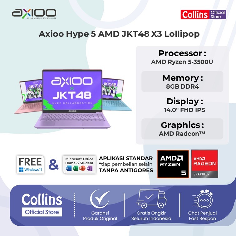 Axioo Hype 3 G11 Intel Core i3-1125G4/8GB+256GB/FHD IPS - Windows 11