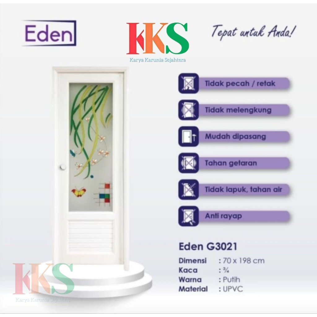 Pintu Kamar Mandi / Pintu UPVC Eden