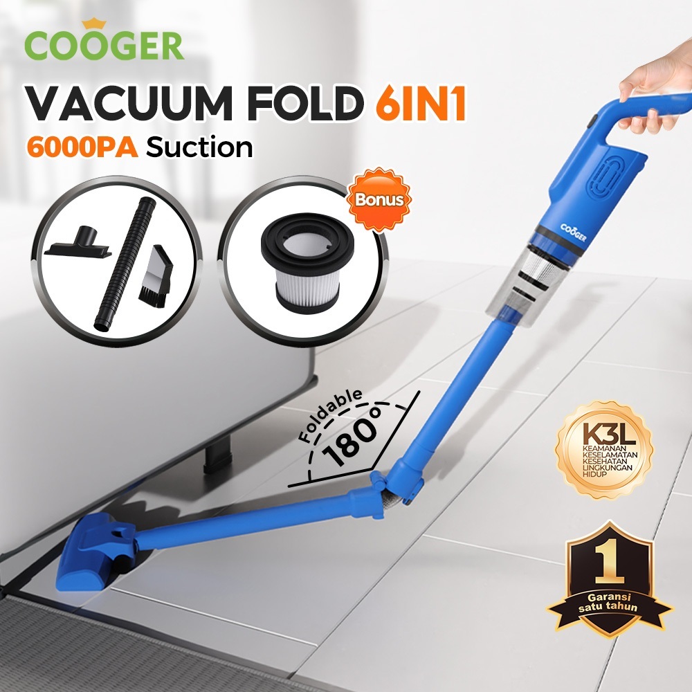 COOGER HS69 Vacuum Cleaner Portable 6000Pa Abu-abu