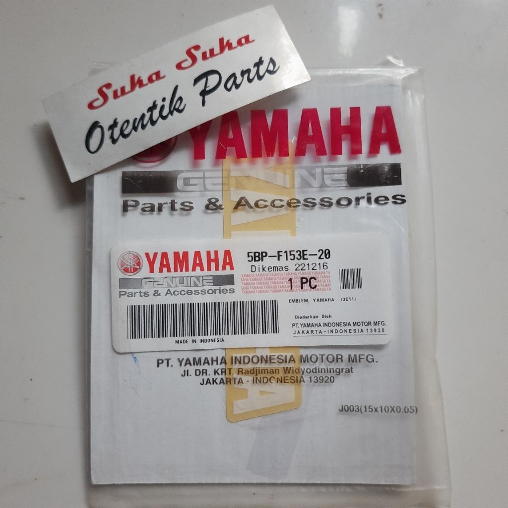 Emblem Stiker Tulisan YAMAHA Putih Tameng Depan Mio Soul Lama Karbu Jupiter Mx Old Ori Ygp NOS | 5BP