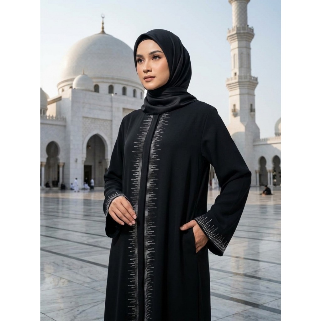 (ZA) Aurelle Gamis Abaya Premium Sabrina Anti UV Payet Press Mewah untuk Wanita Muslim Elegan dengan