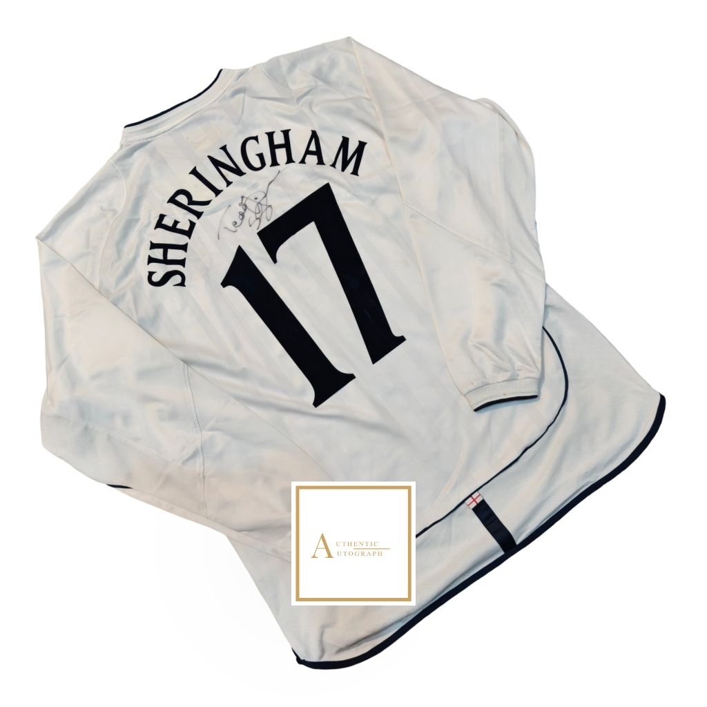 jersey original inggris england home 2002 signed sheringham