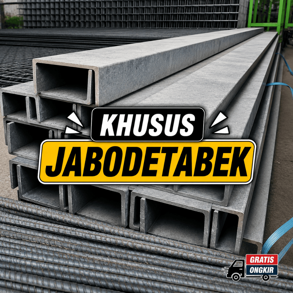 Besi UNP U-Channel / Kanal U - Panjang 6 Meter - UNP 50 / 65 / 80 / 100 / 120 / 150
