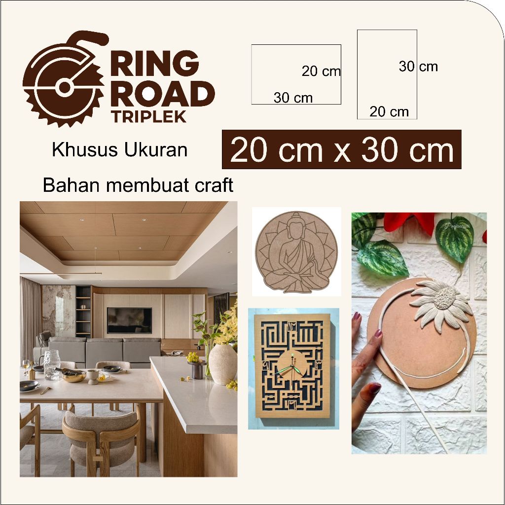 Ukuran 20x30 cm tebal 5mm Triplek PVC Board