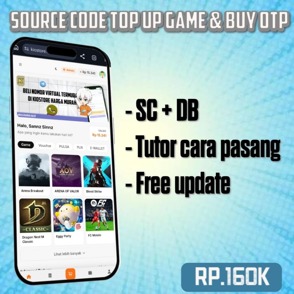 JUAL SOURCE CODE WEBSITE OTP & TOP UP GAME - LARAVEL 10 + FILAMENT (FULL FITUR)