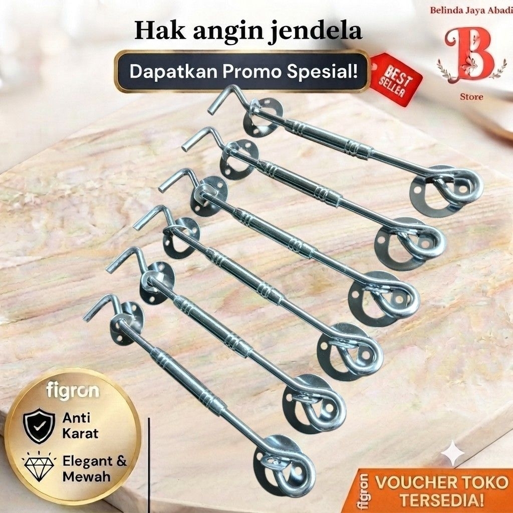 Cantolan jendela hak angin jendela pengait penyangga jendela panjang 20cm/8 inchi
