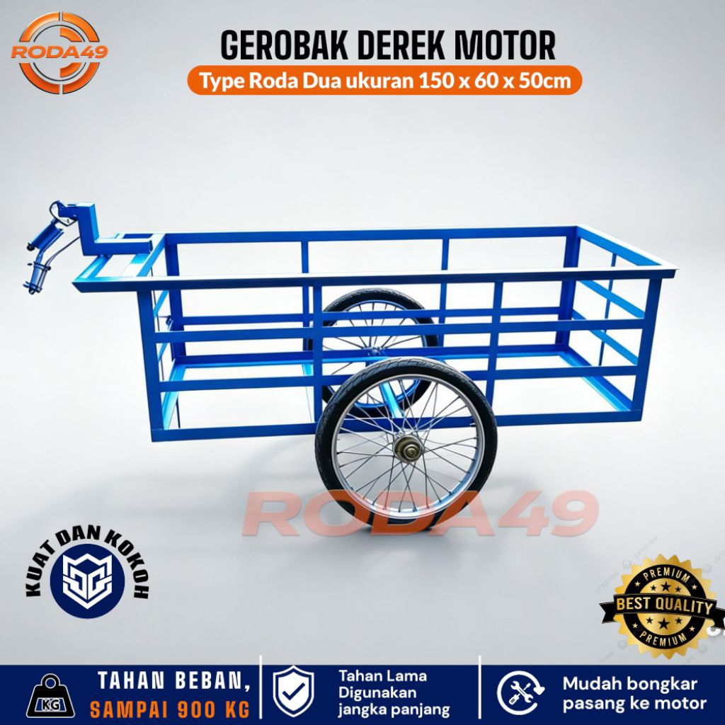 Gerobak Tarik motor / crane BARROW / Gerobak derek multifungsi ukuran 150x60x50 cm