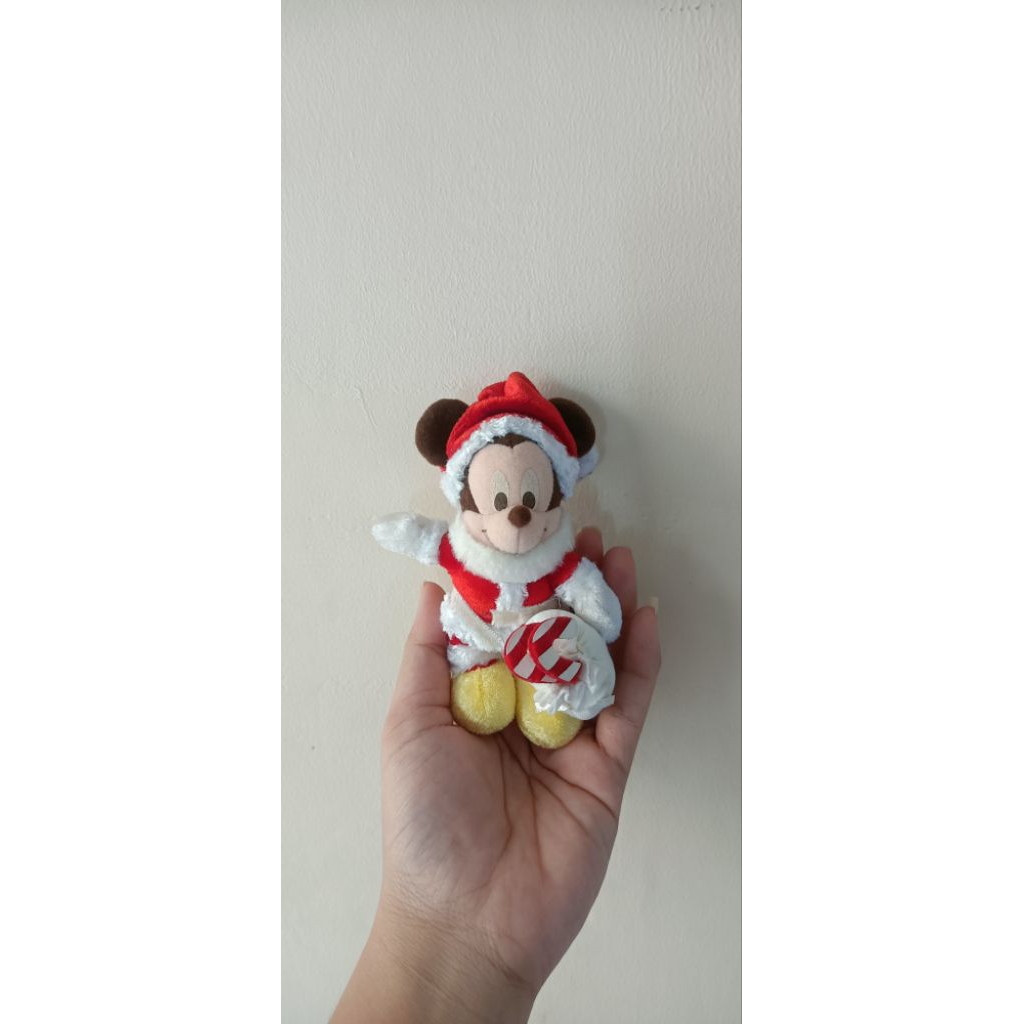 Boneka Kecil Mickey Mouse Kostum Santa Natal Ori Disney
