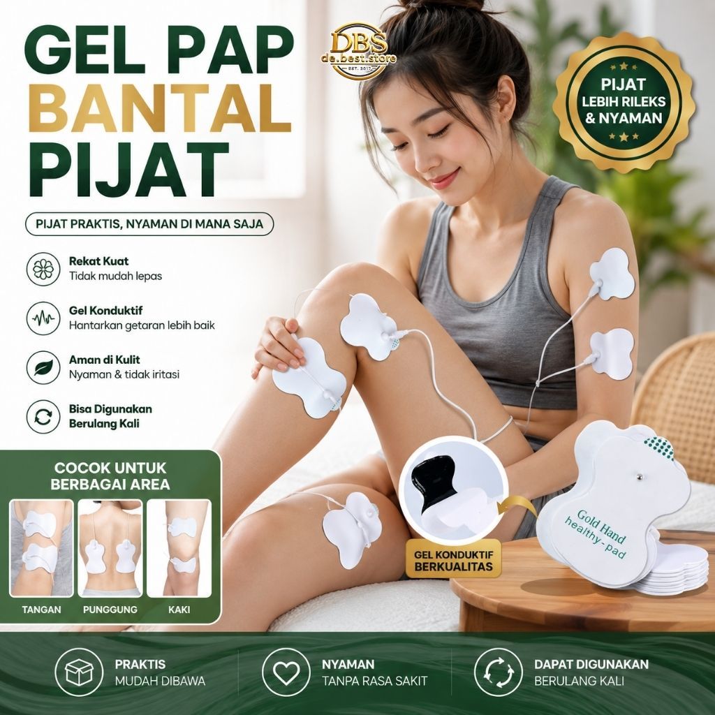 Bantalan Pijat Tubuh Elektrik Serbaguna - Gold Hand Healthy Pad EMS - Gel Pad Pijat Leher EMS