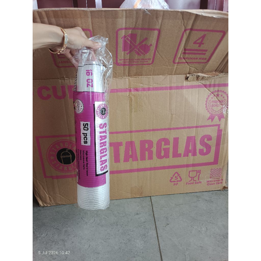 1 karton cup gelas 16 oz starglas / 1 dus cup 16 oz starglas