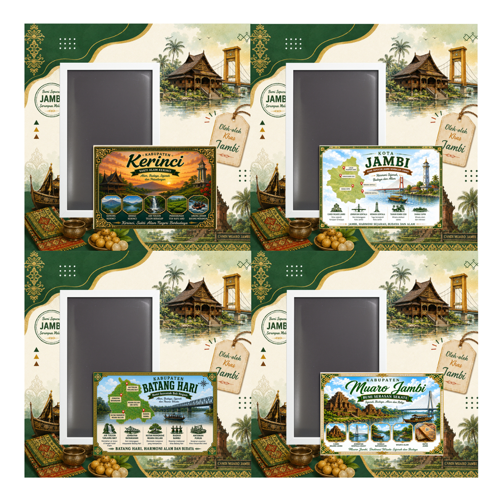 Fridget Magnet Kulkas Souvenir Oleh Oleh Provinsi Jambi Kerinci Batang Hari Muaro Jambi
