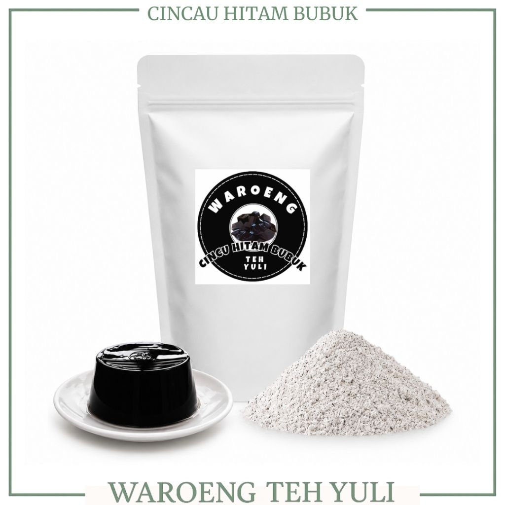 Cincau Hitam Bubuk 50 g , Cincau Hitam Bubuk Alami , Cinca Hitam Bubuk Praktis