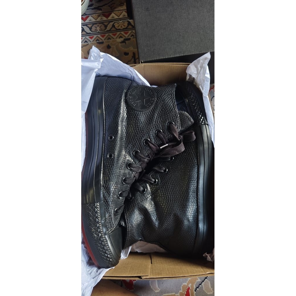 Converse HI snake skin print leather